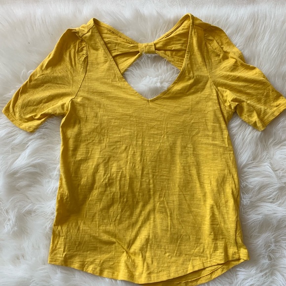 Anthropologie Meadow Rue Bow Back Tee M L - Picture 2 of 7